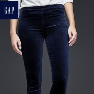 Gap Blue Velvet Side Zip Skinny Legging Pants